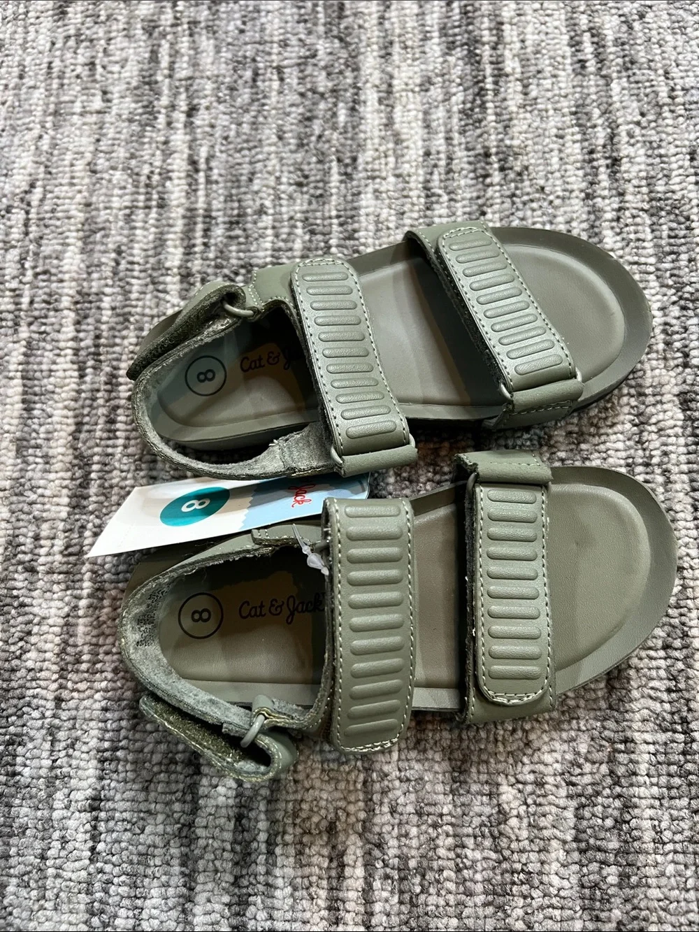 Cat & Jack Kody Olive Green Open Toe Strap Sandals -Little Boys' Various Sizes